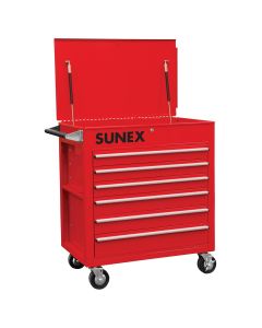 SUN8057 image(0) - SUNEX 6 Full-Drawer Professional Cart, Red