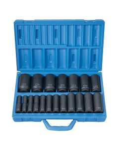 GRE1319D image(1) - Grey Pneumatic 19 PC 1/2" DR DEEP LENGTH FRACTIONAL MASTER SET