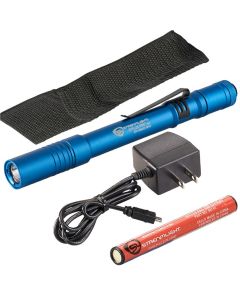 STL66139 image(0) - Streamlight Stylus Pro USB LED 350 Lumen Penlight with 120V AC Charge Cord - Blue