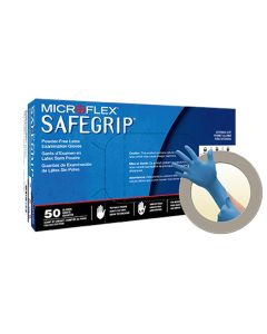 MFXSG375L image(0) - Microflex SAFEGRIP PF LATEX GLOVES LARGE 50PK