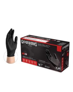 AMXGPNB49100 image(0) - Ammex Corporation XXL GlovePlus P/F Txtred BLACK Nitrile Gloves