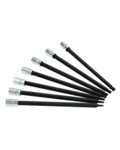 VIMBTXL400 image(0) - VIM Tools Ball TORX Extra Long Set, 7 Piece T10 Thru T40 TORX, 6 Inch Long, 1/4 Inch Square Drive