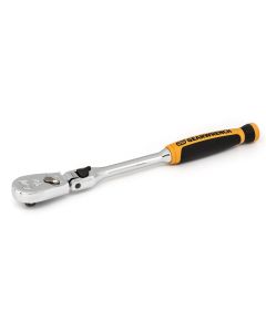 KDT81016T image(0) - GearWrench 1/4 Inch Drive 90-Tooth Dual Material Locking Flex Head Teardrop Ratchet 8 Inch