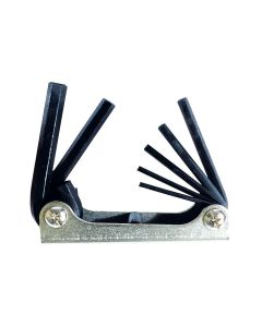 KTI71400 image(0) - K Tool International HEX KEY SET 7 PC. FOLDING SAE 1/8IN.-3/8IN.