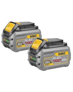 DWTDCB606-2 image(0) - DeWalt FLEXVOLT 20/60V MAX BATTERY 6.0AH 2PK DUEL