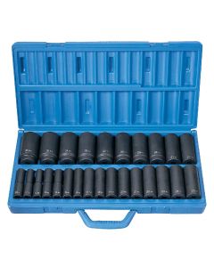 GRE1326MD image(0) - Grey Pneumatic 26 PC 1/2" DR DEEP LENGTH METRIC MASTER SET