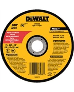 DWTDW87725 image(0) - DeWalt 6" x .040" x 7/8" A60T Metal Thin