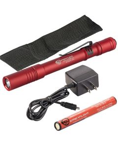 STL66136 image(0) - Streamlight Stylus Pro USB LED 350 Lumen Penlight with 120V AC Charge Cord - Red