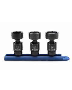 KDT84976 image(0) - GearWrench 3 Piece 3/8 Inch Drive 6 Point Standard X-Core Pinless Universal Impact Metric Socket Set