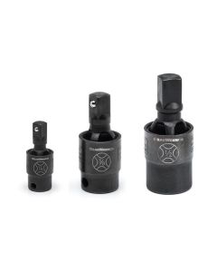 KDT84960 image(0) - GearWrench 3 Piece 1/4 Inch, 3/8 Inch & 1/2 Inch Drive X-Core Pinless Impact Universal Joint Set