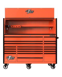 EXTRX7220HROK image(0) - Extreme Tools RX 72" Pro Hutch & 19 Drwr Cab Combo, Orange, Blac