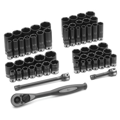 GRE81659CRD image(0) - Grey Pneumatic 3/8" Dr. 59pc Fract. & Metric Duo-Socket Set - 6 P