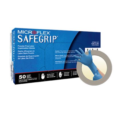 MFXSG375L image(0) - Microflex SAFEGRIP PF LATEX GLOVES LARGE 50PK