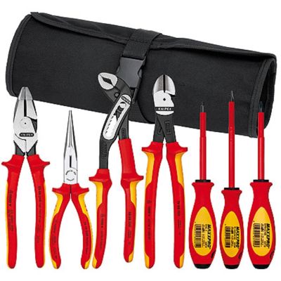 KNP9K989826US image(0) - KNIPEX 7-Piece Pliers/Screwdriver Tool Set in a Nylon Pou