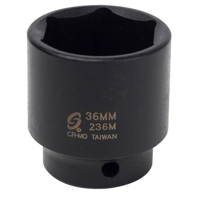 SUN236M image(0) - Sunex 1/2 in. Drive Impact Socket, 36 mm