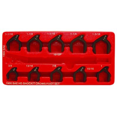 LTILT1900 image(0) - Milton Industries LTI Tool By MIlton 10 Piece SAE SHOCKIT Crows Foot Set - Heavy Duty Industrial Hydraulic