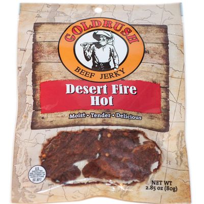 GRJ72134 image(0) - Desert Fire Hot 2.85 oz. Goldrush Beef Jerky (12-C