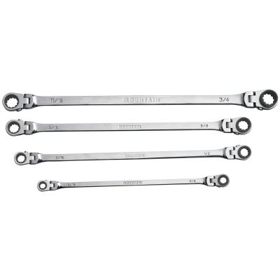 MTNRF7 image(0) - Mountain Flexible Reversible SAE Ratchet Wrench, 4-piece (12, 14, 16 & 18”)