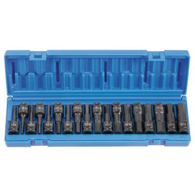 GRE1598HC image(0) - Grey Pneumatic 18 PC 1/2" DR COMBO HEX DRIVER SAE/METRIC SET