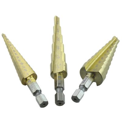 KTI71233 image(0) - K Tool International Step Drill Bits 3 Piece Set