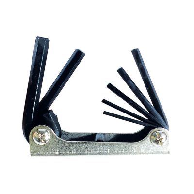 KTI71400 image(0) - K Tool International HEX KEY SET 7 PC. FOLDING SAE 1/8IN.-3/8IN.