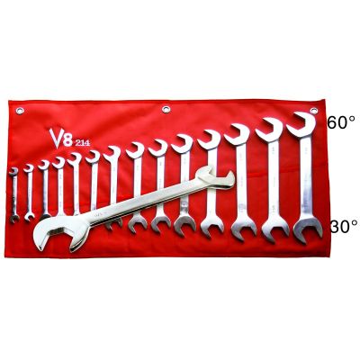 V8T214 image(0) - V-8 Tools WRE SET COMBO 14PC ANGLE 3/8-1-1/4