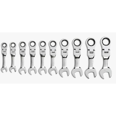 KDT9550 image(0) - GearWrench 10 Piece 72-Tooth 12 Point Stubby Flex Head Ratcheting Combination Metric Wrench Set