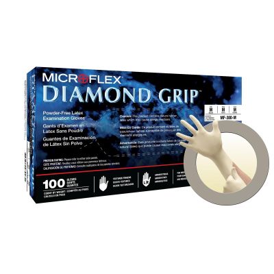 MFXMF300M-CASE image(0) - Microflex DIAMOND GRIP MF-300 LATEX GLOVES M