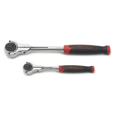 KDT81223 image(0) - GearWrench 2 Piece 1/4 Inch & 3/8 Inch Drive 72-Tooth Dual Material Roto Ratchet Set