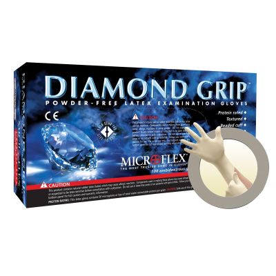 MFXMF300L image(0) - Microflex DIAMOND GRIP PF LATEX GLOVES LARGE 100PK