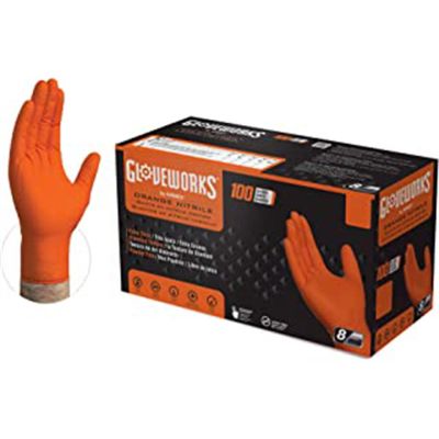 AMXGWON48100 image(0) - Ammex Corporation Gloveworks HD Orange Nitrile Gloves XL