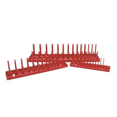 KTI72470 image(0) - K Tool International Socket Holder Set 3 pc SAE Red